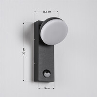 Industriell utomhusvägglampa Sil med sensor - svart med integrerad LED