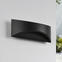 Industriell utomhusvägglampa Bremen - svart med integrerad LED