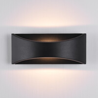 Industriell utomhusvägglampa Bremen - svart med integrerad LED