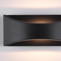 Industriell utomhusvägglampa Bremen - svart med integrerad LED