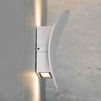 Designad utomhusvägglampa Ozzy - vit med integrerad LED