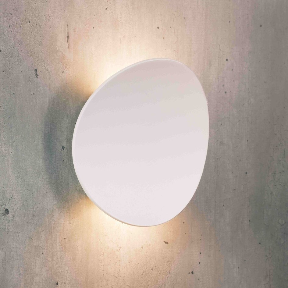 Designad utomhusvägglampa Ozzy - vit med integrerad LED