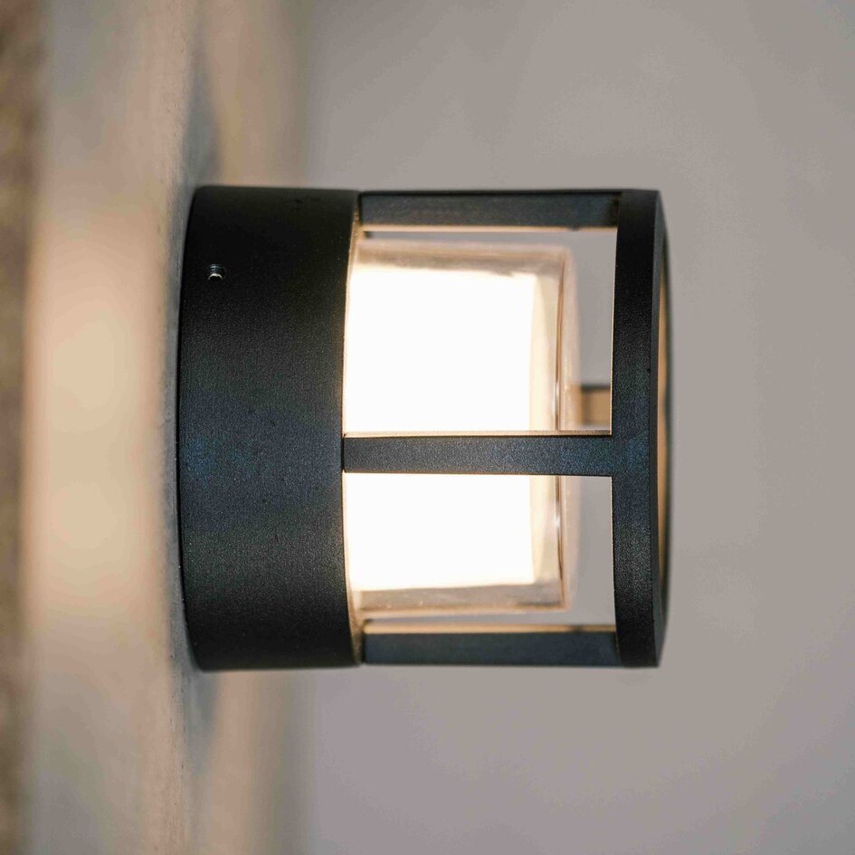 Rund vägglampa Millie - svart