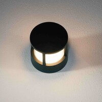 Rund utomhusvägglampa Charlie - svart