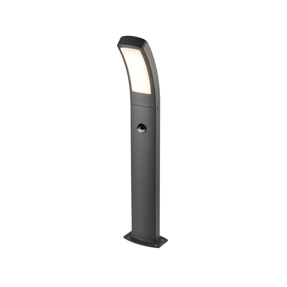 Modern stående utomhuslampa Reese med sensor - svart med integrerad LED