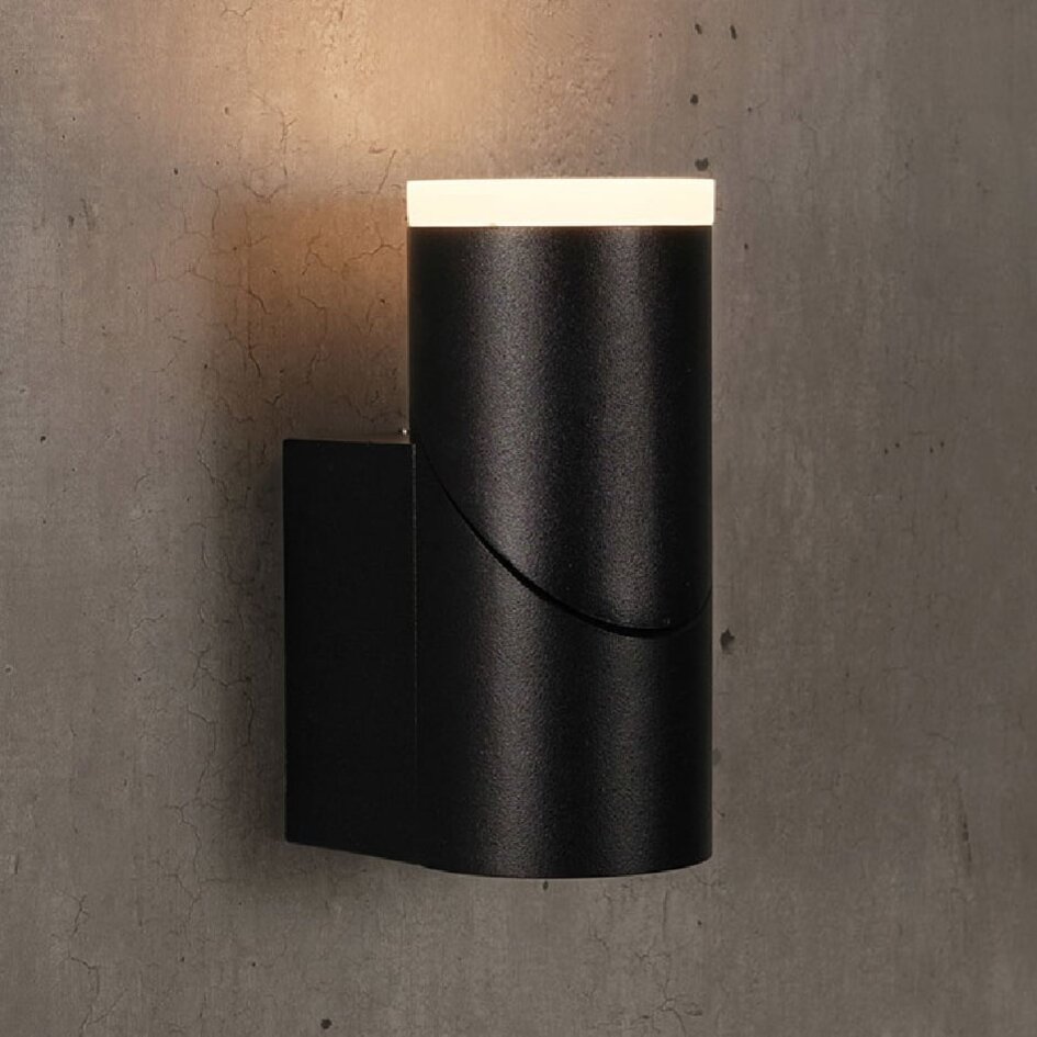 Justerbar utomhusvägglampa Demy - svart