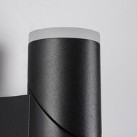 Justerbar utomhusvägglampa Demy med sensor - svart