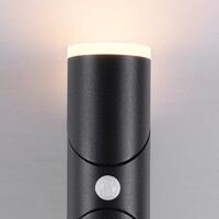 Justerbar rund utomhusvägglampa Tess med sensor - svart