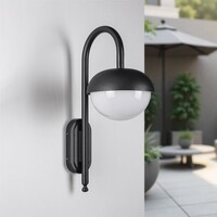 Modern utomhusvägglampa Liza - svart med integrerad LED