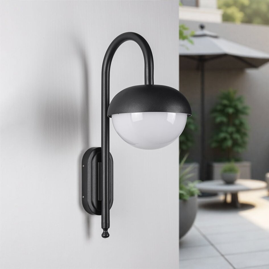 Modern utomhusvägglampa Liza - svart med integrerad LED