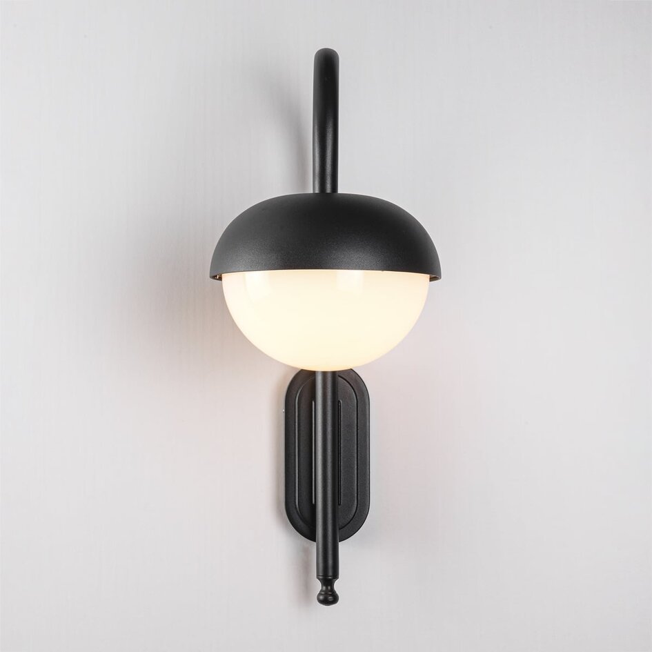 Modern utomhusvägglampa Liza - svart med integrerad LED
