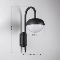 Modern utomhusvägglampa Liza - svart med integrerad LED