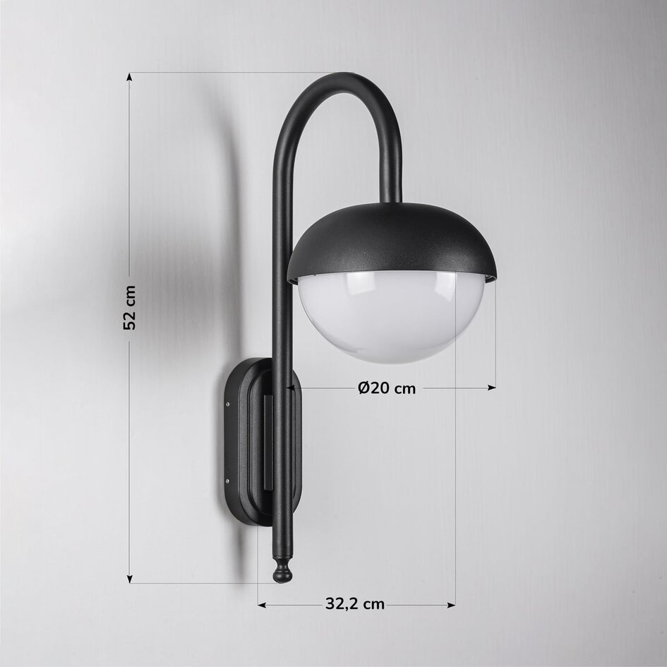 Modern utomhusvägglampa Liza - svart med integrerad LED