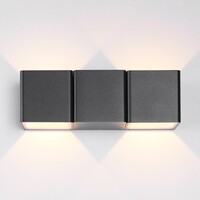 Designad utomhusvägglampa Preston med två lampor - svart med integrerad LED