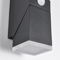 Justerbar utomhusvägglampa Michael med sensor och två lampor - svart med integrerad LED
