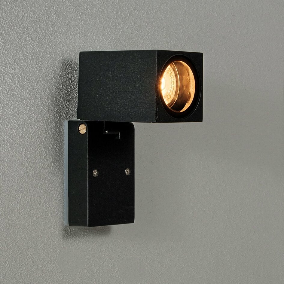 Justerbar utomhusvägglampa Sven - svart
