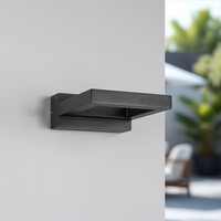 Designad utomhusvägglampa Vince - svart med integrerad LED