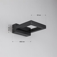 Designad utomhusvägglampa Vince - svart med integrerad LED