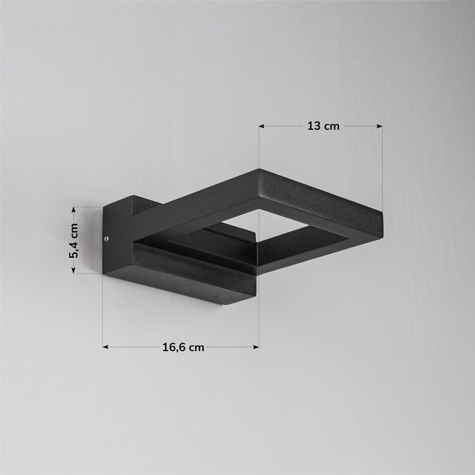 Designad utomhusvägglampa Vince - svart med integrerad LED