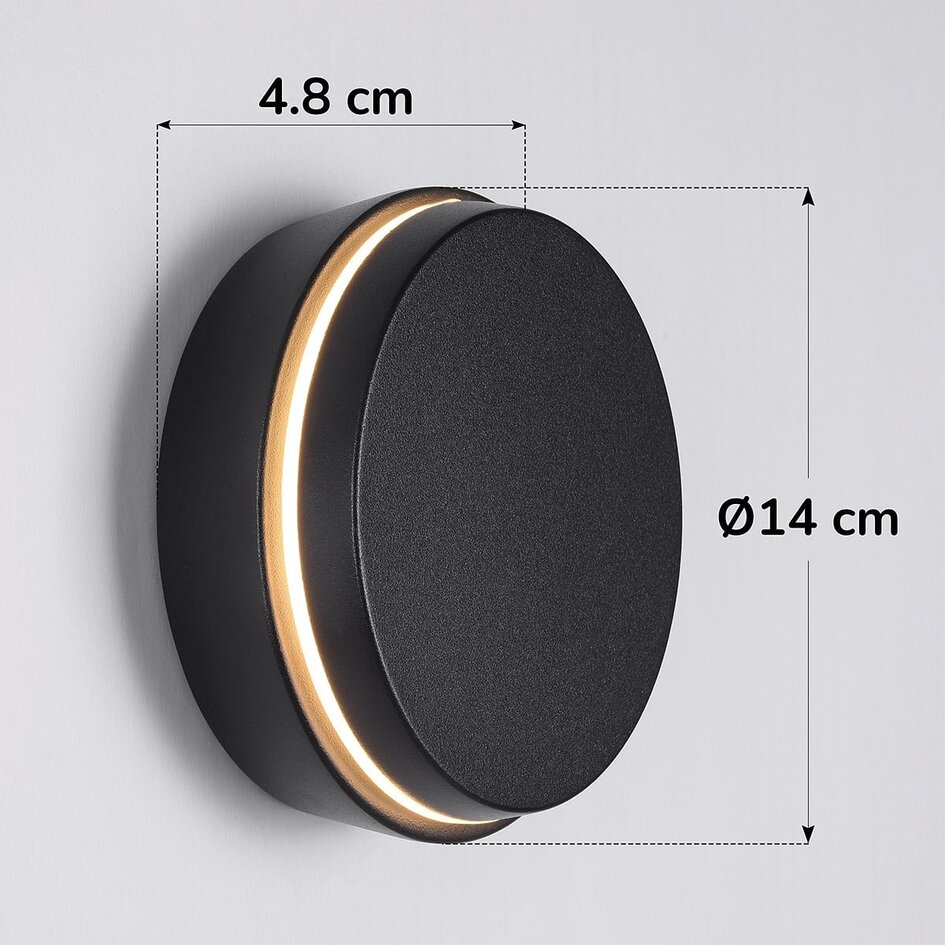 Utdragbar utomhusvägglampa Muriel - svart med integrerad LED