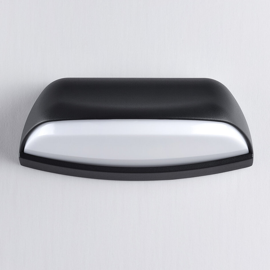 Industriell utomhusvägglampa Jessy - svart med integrerad LED
