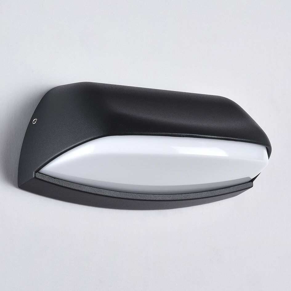 Industriell utomhusvägglampa Jessy - svart med integrerad LED