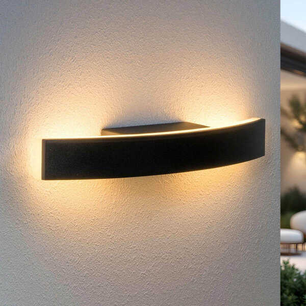 Designad utomhusvägglampa Dean - svart med integrerad LED