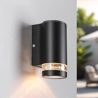 Industriell utomhusvägglampa Stef - svart