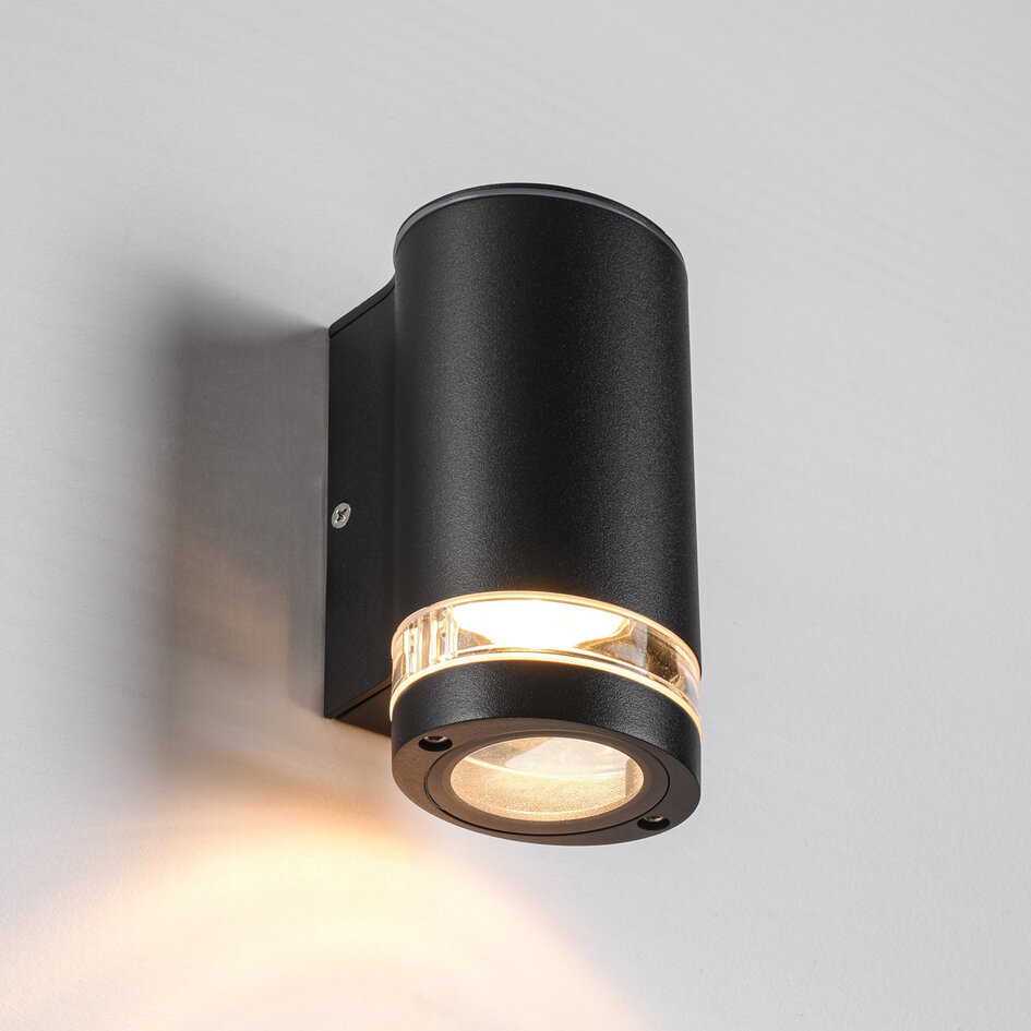 Industriell utomhusvägglampa Stef - svart