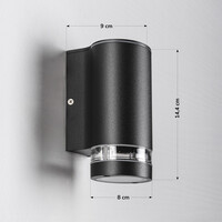 Industriell utomhusvägglampa Stef - svart