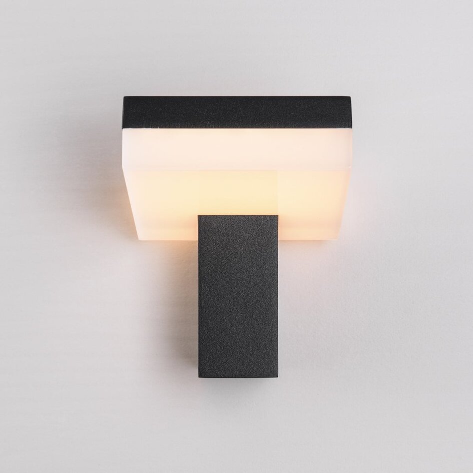 Industriell utomhusvägglampa Xavi - svart med integrerad LED