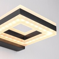 Modern kvadratisk utomhusvägglampa Nori - svart med integrerad LED