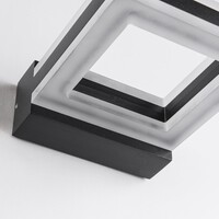Modern kvadratisk utomhusvägglampa Nori - svart med integrerad LED