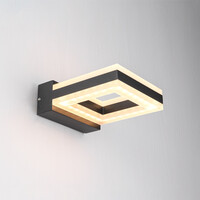 Modern kvadratisk utomhusvägglampa Nori - svart med integrerad LED