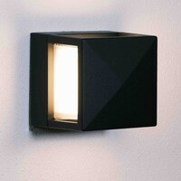 Kvadratisk utomhusvägglampa Otis - svart med integrerad LED