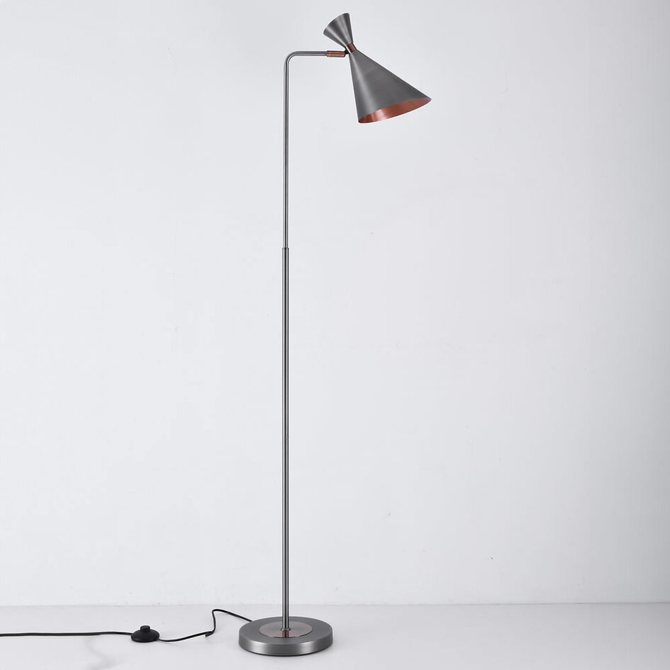 Golvlampa Georgia - antiksilver med koppar