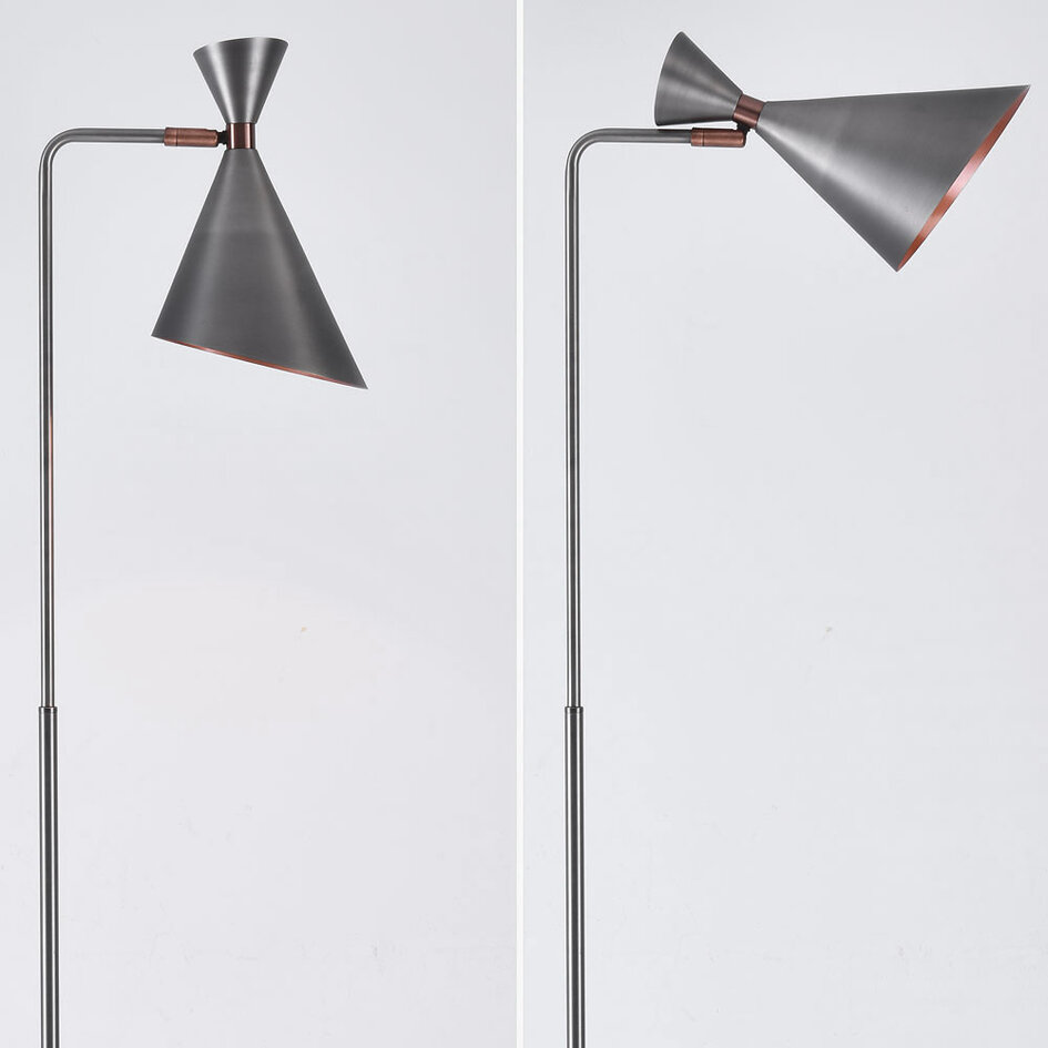 Golvlampa Georgia - antiksilver med koppar