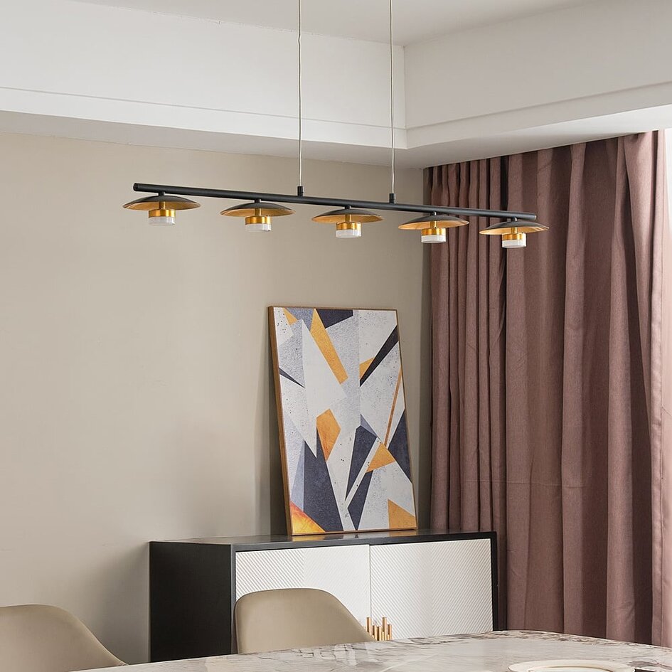 Modern pendellampa Martha med fem lampor med integrerade lysdioder, dimbar