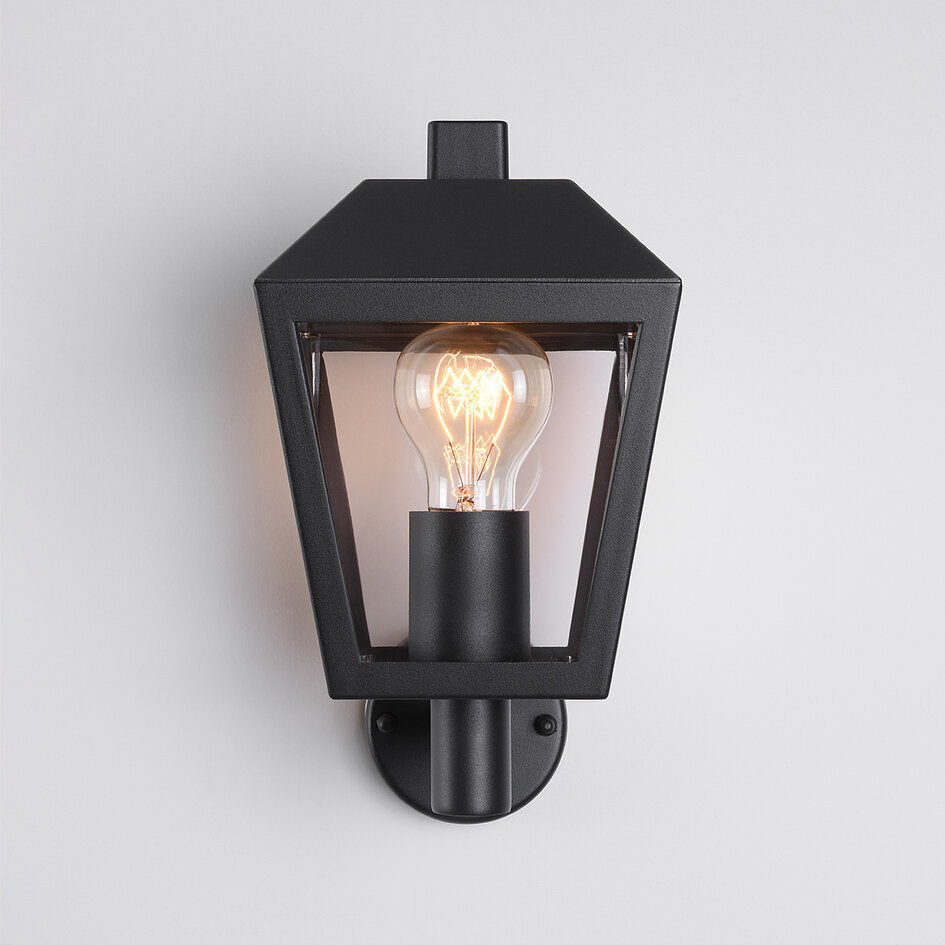 Lantlig utomhusvägglampa Dax - svart