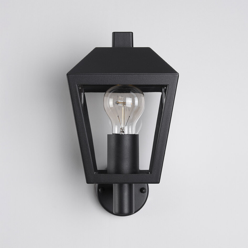 Lantlig utomhusvägglampa Dax - svart
