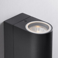 Utomhusvägglampa Curtis med sensor och två lampor - svart