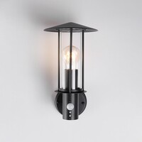 Lantlig utomhusvägglampa Lore med sensor - svart