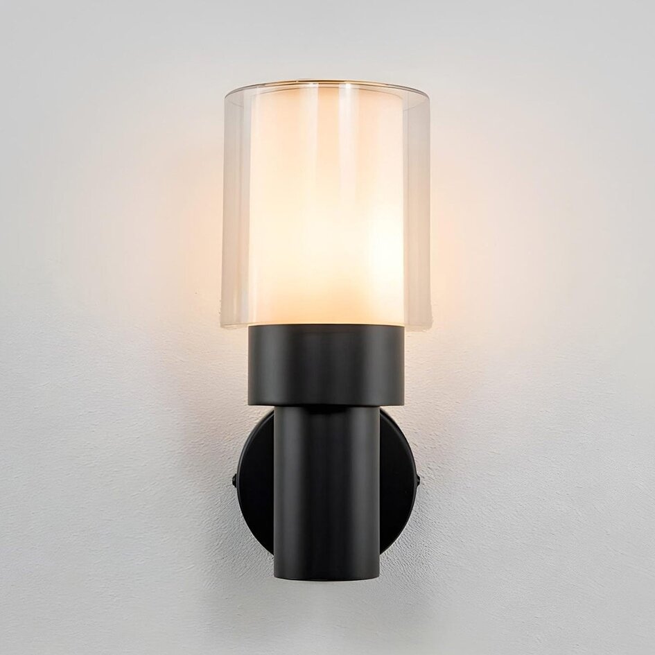 Robust utomhusvägglampa Bax - svart