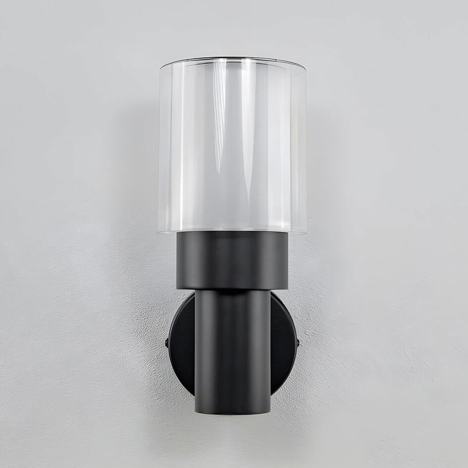 Robust utomhusvägglampa Bax - svart