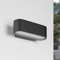 Modern utomhusvägglampa Tino - svart med integrerad LED