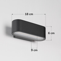 Modern utomhusvägglampa Tino - svart med integrerad LED