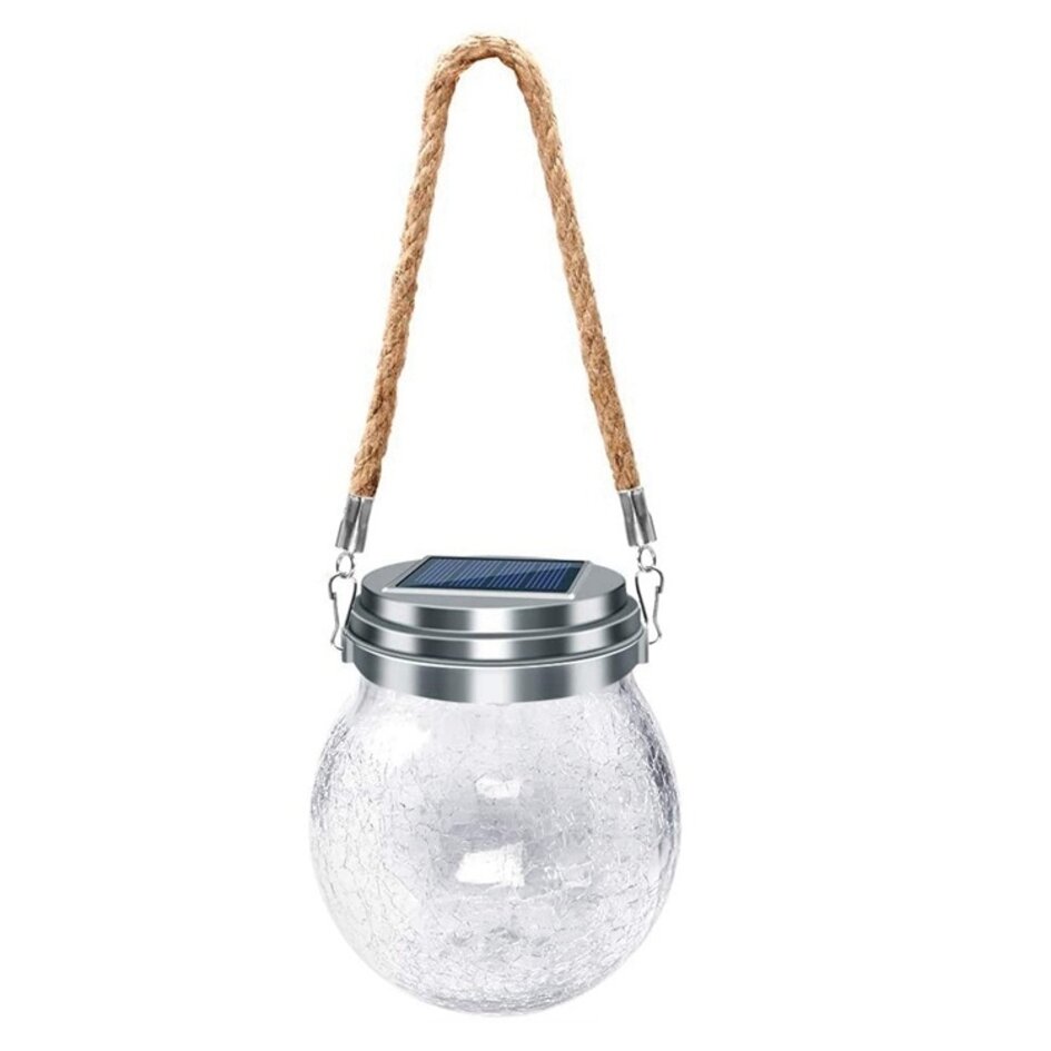 Dekorativ solcellsdriven bordslampa Isla med snöre - Utrustad med integrerad LED