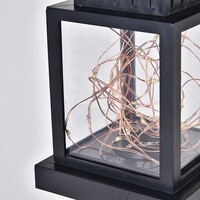Lantlig solcellsdriven bordslampa Freya - svart med integrerad LED