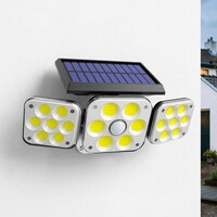 Justerbar solcellsvägglampa för utomhusbruk med sensor - Wolf