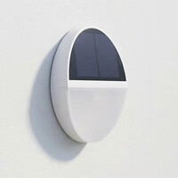 Rund solcellsdriven utomhusvägglampa Linus - vit med sensor